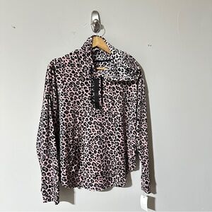 Room Service Pink Leopard Print Hoodie Pullover – Women’s Size M